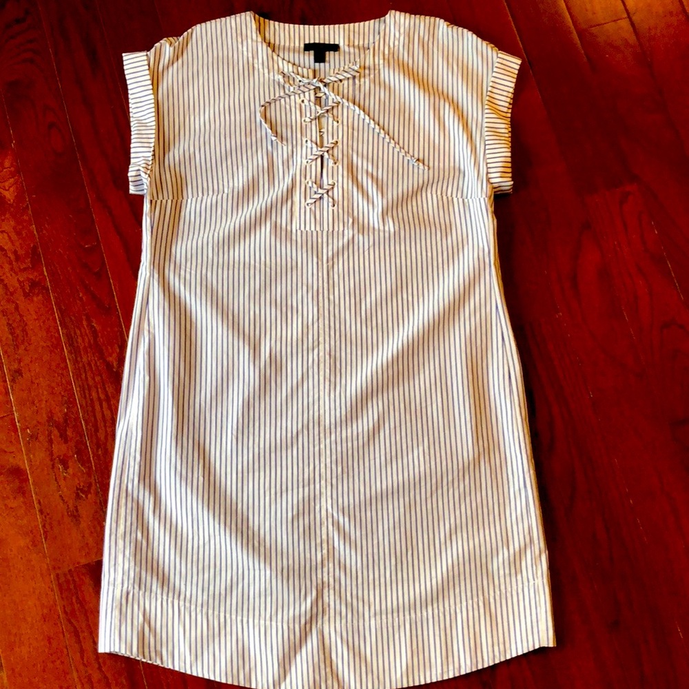 J.Crew lace front shift dress.